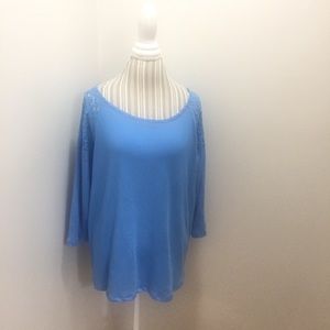 Aerie For AOE Lace Shoulder Top Women’s Size XL